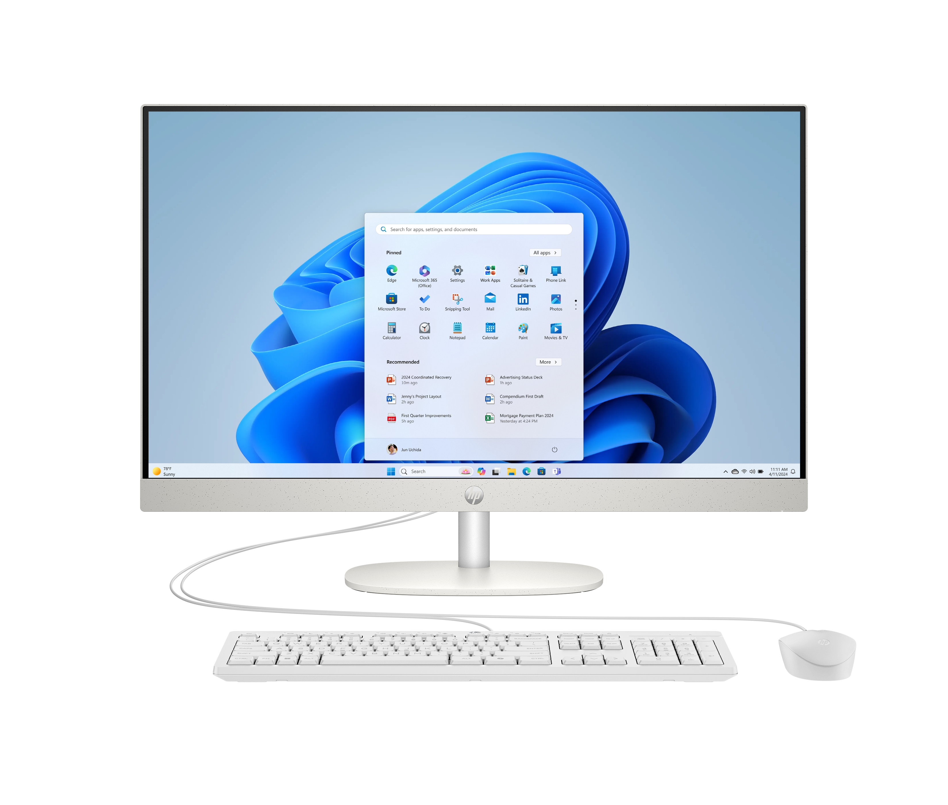 HP 27 AiO 27-cr0067ny Kompiuteris 27'' FHD IPS i7-1355U 16GB 512GB SSD FreeDos, Shell White